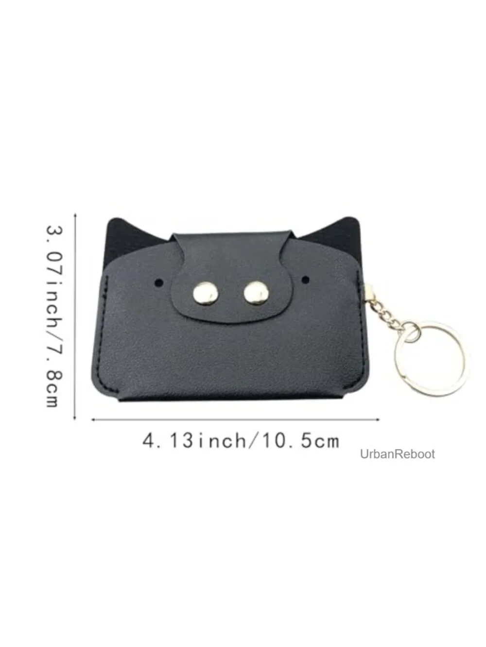 Small Faux Leather Pig Coin Purse Zipper Pouch Keyring Women Men